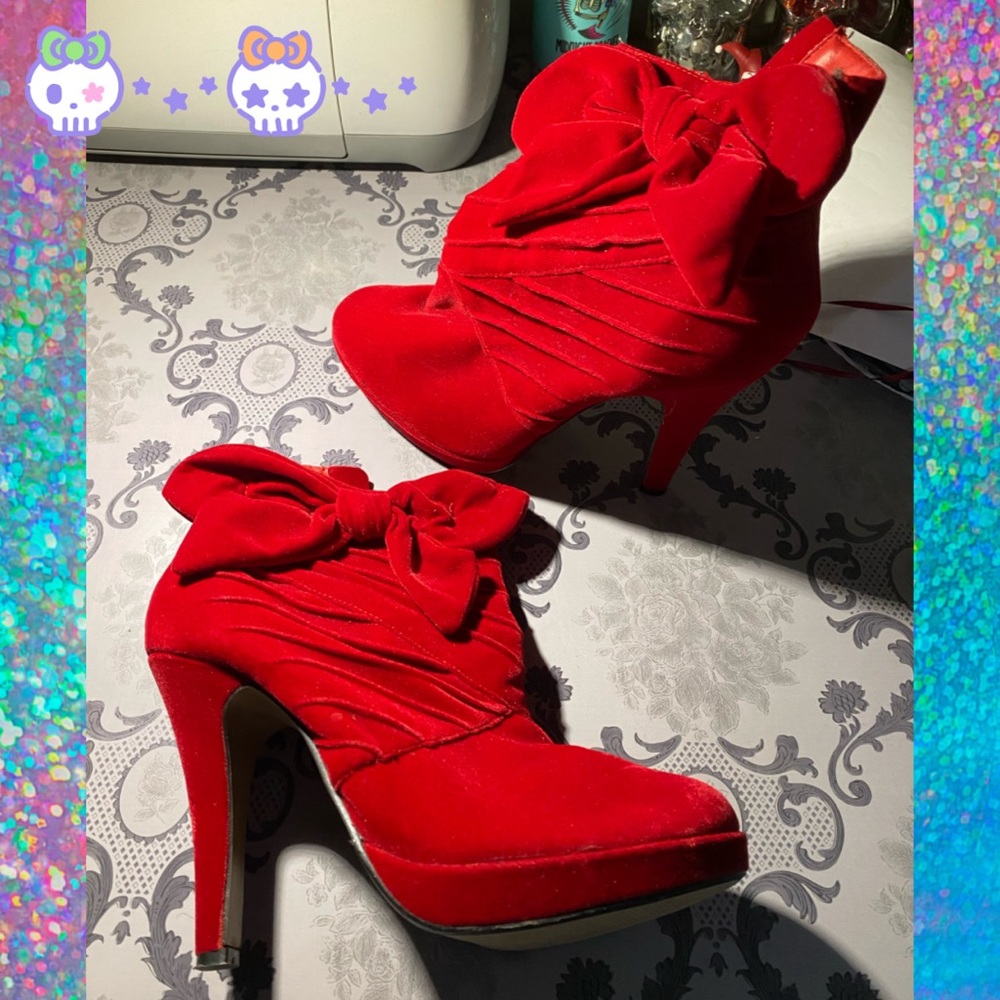 Cute red booties